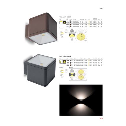 Redo 9065 - Светодиодный уличный настенный светильник BETA 2xLED/6W/230V IP54