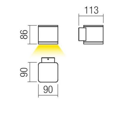 Redo 9069 - LED зовнішній настінний світильник BETA LED/6W/230V 3000K IP54 антрацит