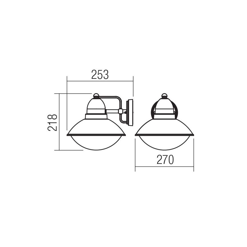 Redo 9095 - Уличный настенный светильник DANUBIA 1xE27/42W/230V IP44
