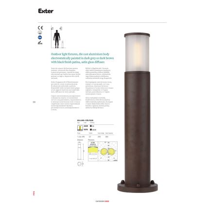 Redo 9326 - Настенный светильник EXTER 1xE27/42W/230V IP54