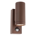 Redo 9455 - Уличный светодиодный настенный светильник с датчиком VINCE 2xLED/3W/230V IP54 коричневый