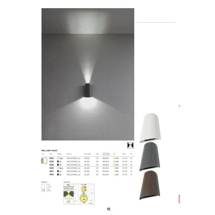 Redo 9536 - LED зовнішній настінний світильник TWILL LED/11W/230V IP65