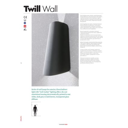 Redo 9536 - Светодиодный уличный настенный светильник TWILL 1xLED/11W/230V IP65