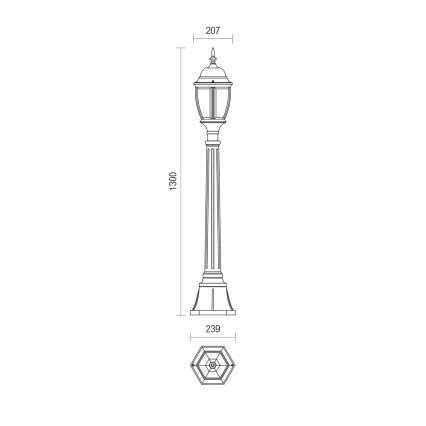 Redo 9608 - Уличная лампа SEVILLA 1xE27/42W/230V IP44 золотистый/патина