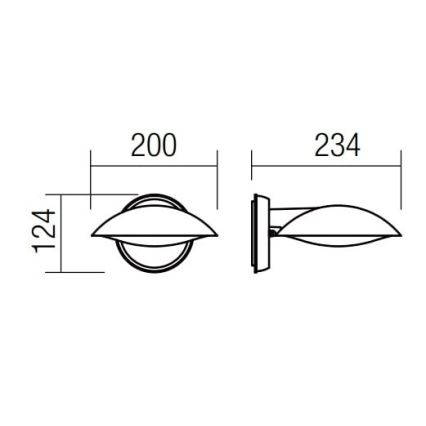 Redo 9617 - Вуличний настінний LED ліхтар CAPP LED/12W/230V IP54 антрацит