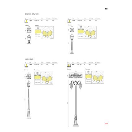Redo 9652 - Зовнішній світильник YORK 1xE27/70W/230V IP44 коричневий