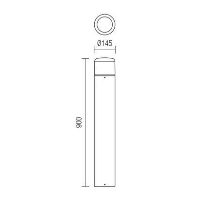 Redo 9682 - LED зовнішній світильник CYCLO LED/9W/230V 2900-3100K 90 см IP54 антрацит