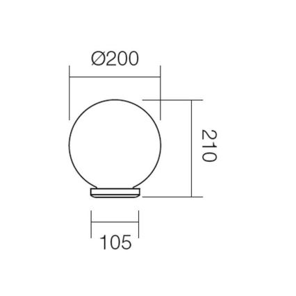 Redo 9760 - Запасний абажур для вуличного світильника SFERA діаметр 20 см IP44 коричневий