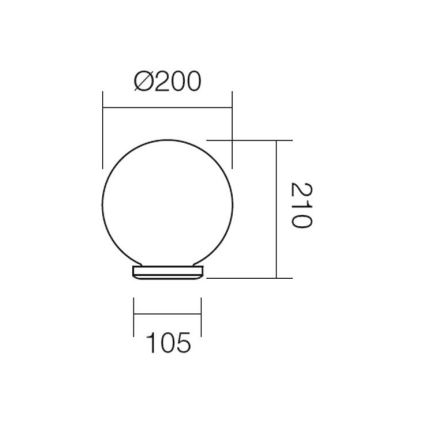 Redo 9761 - Запасной абажур для уличного светильника SFERA, диаметр 20 см, IP44, белый