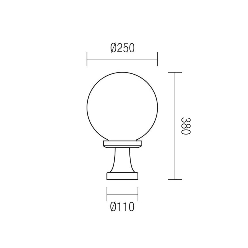 Redo 9774 - Уличная лампа SFERA 1xE27/42W/230V IP44 25x38 см коричневая
