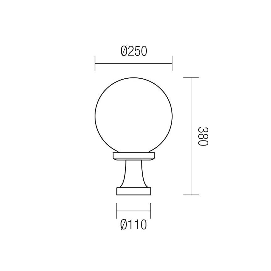 Redo 9775 - Уличная лампа SFERA 1xE27/42W/230V IP44 25x38 см белый