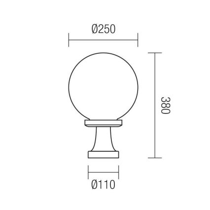 Redo 9775 - Вулична лампа SFERA 1xE27/42W/230V IP44 25x38 см білий