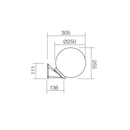 Redo 9873 - Вуличний настінний світильник SFERA 1xE27/42W/230V IP44 білий