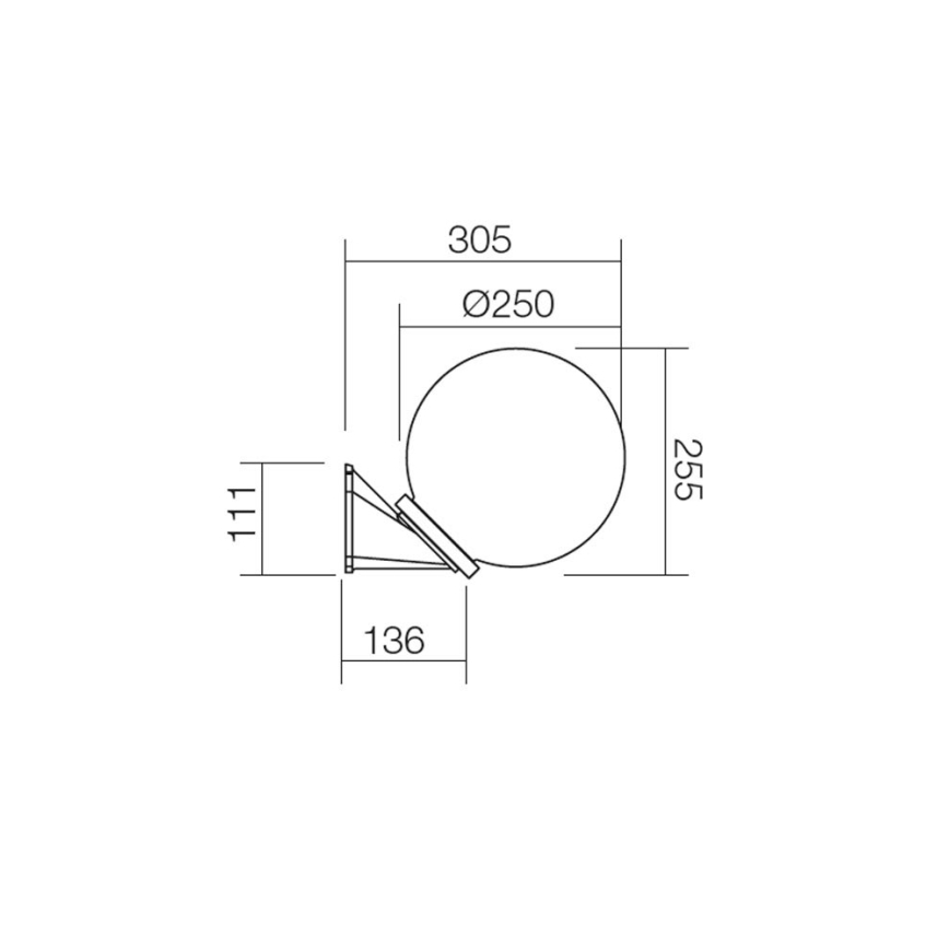 Redo 9873 - Вуличний настінний світильник SFERA 1xE27/42W/230V IP44 білий