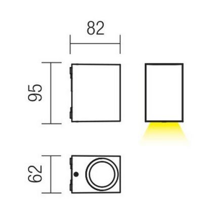 Redo 9907 - Вуличний світлодіодний настінний світильник BEAM LED/5W/230V IP54