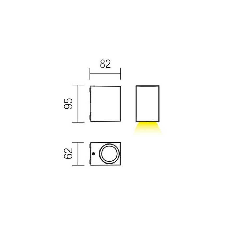 Redo 9907 - Вуличний світлодіодний настінний світильник BEAM LED/5W/230V IP54