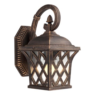 Redo 9951 - Уличный настенный светильник BREMEN 1xE27/42W/230V IP23 золотистый/патина