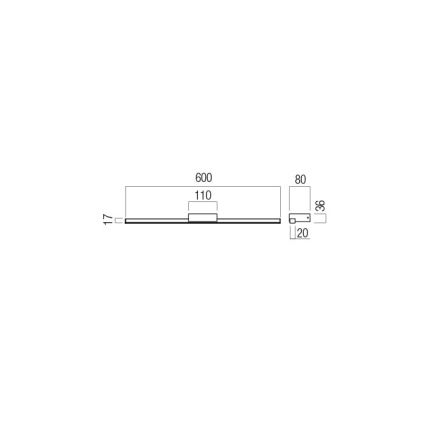 Redo01-3270 - Светодиодная подсветка для зеркала в ванной комнате ASTON LED/12W/230V 60 см CRI 90 IP44 черный