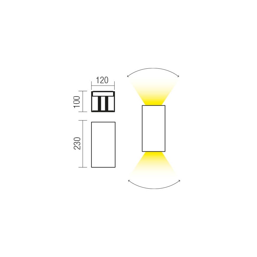 Redo 90553 - Вуличний світлодіодний настінний світильник VARY 2xLED/10W/230V 3000K IP54 антрацит