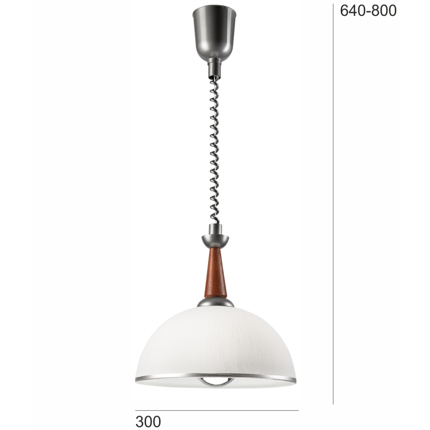 Регулируемая люстра CHIARA 1xE27/60W/230V серебристый/коричневый/бук