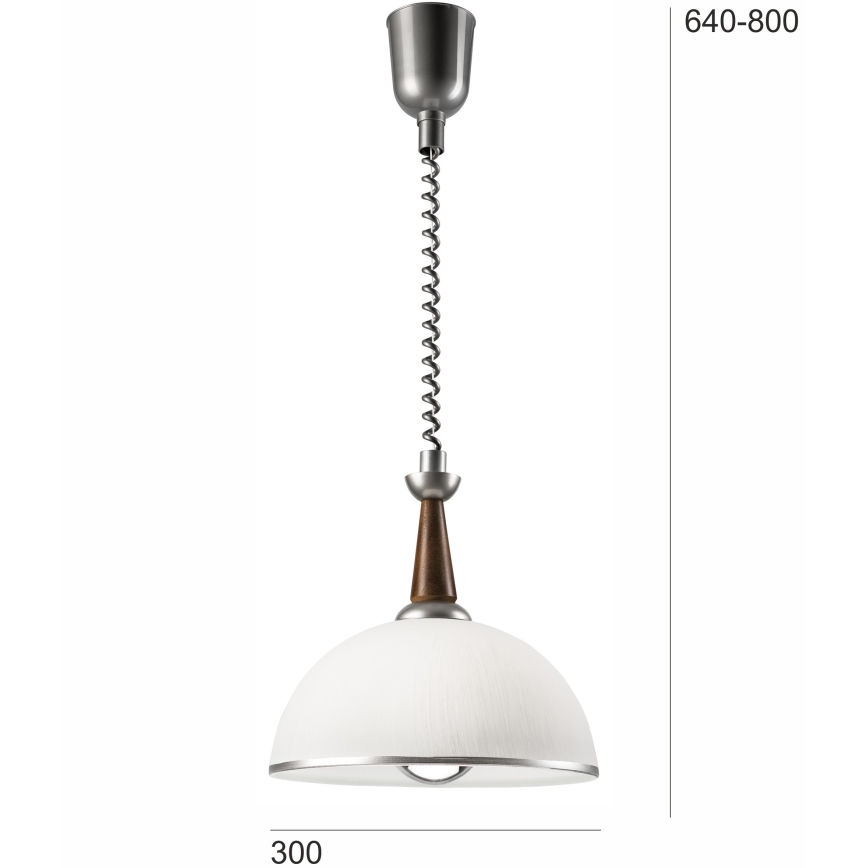 Регулируемая люстра CHIARA 1xE27/60W/230V серебристый/темно-коричневый/бук