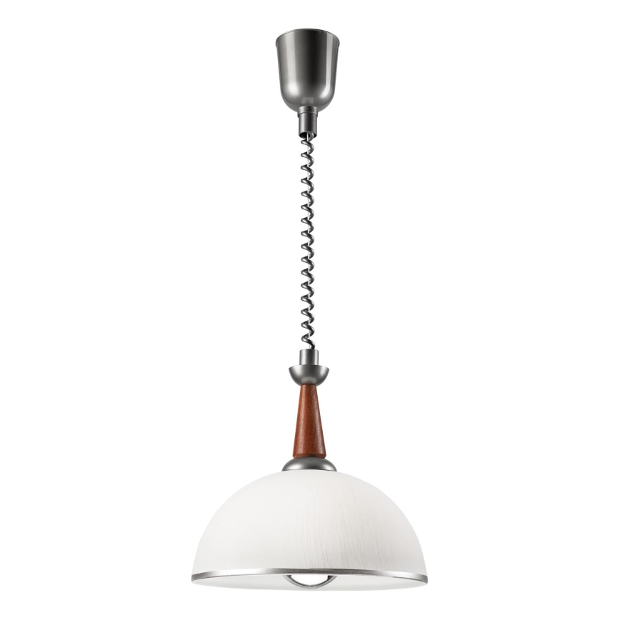 Регулируемая люстра CHIARA 1xE27/60W/230V серебристый/коричневый/бук