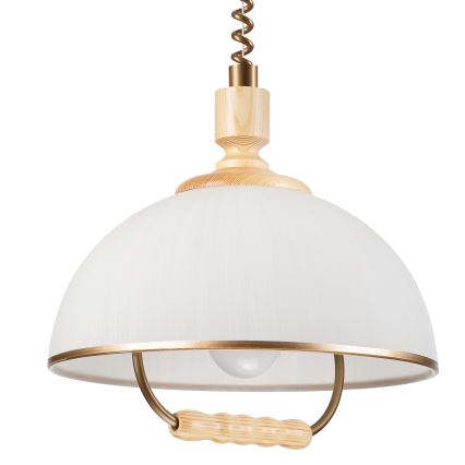 Регулируемая люстра RAMONA 1xE27/60W/230V бежевый/светло-коричневый/сосна