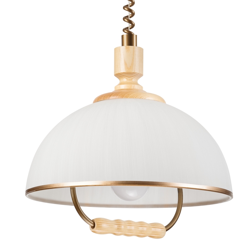 Регулируемая люстра RAMONA 1xE27/60W/230V бежевый/светло-коричневый/сосна
