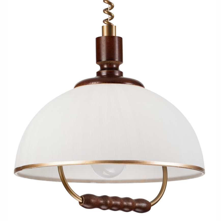 Регулируемая люстра RAMONA 1xE27/60W/230V бежевый/темно-коричневый/сосна
