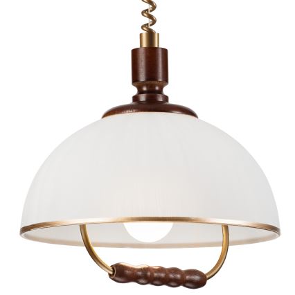 Регулируемая люстра RAMONA 1xE27/60W/230V бежевый/темно-коричневый/сосна