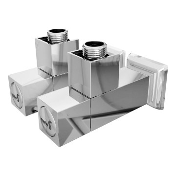 Регулювальний кутовий вентиль квадратний 2 шт. блискучий хром