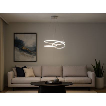 LED-підвісна люстра на тросі з регулюванням яскравості LED/90W/230V 3000-6500K діаметр 47 см + пульт дистанційного керування