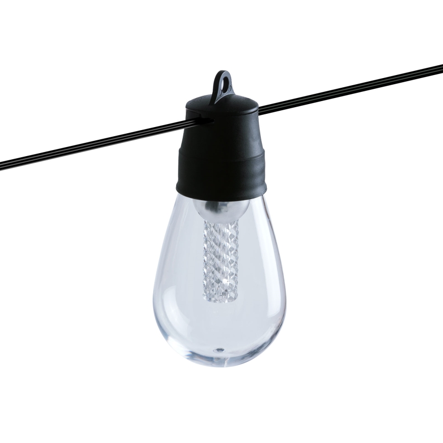 Сонячна LED гірлянда з регулюванням яскравості 25xLED/1,5W/3,7/5V 2700-10000K 2200 mAh 15 m IP65 чорна + дистанційне керування