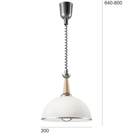 Регульована люстра CHIARA 1xE27/60W/230V срібний/бежевий/бук