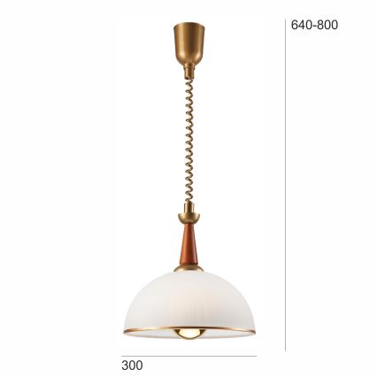 Регульована люстра CHIARA 1xE27/60W/230V темно-коричневий/бук