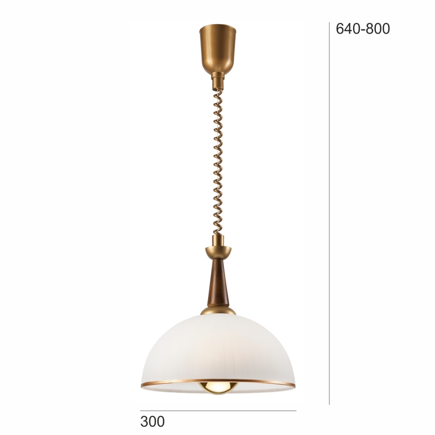 Регульована люстра CHIARA 1xE27/60W/230V коричневий/бук