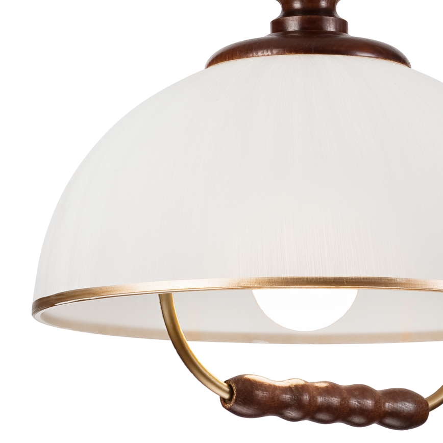 Регульована люстра RAMONA 1xE27/60W/230V бежевий/темно-коричневий/сосна