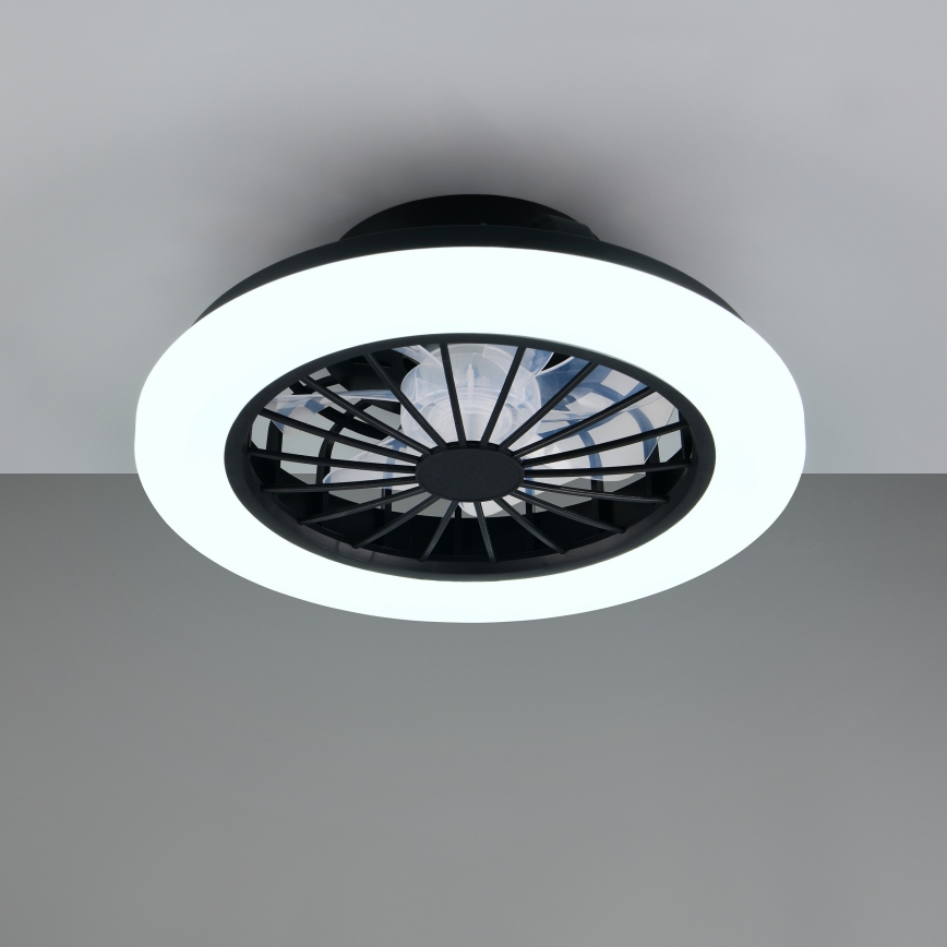 LED стельовий світильник із вентилятором та регулюванням яскравості GHANA LED/24W/230V 3000-6500K білий/чорний + пульт дистанційного керування