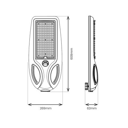 Сонячна вулична LED-лампа VENICE з регулюванням яскравості та датчиком LED/200W/3,2V 12000 mAh IP65 чорна + пульт дистанційного керування