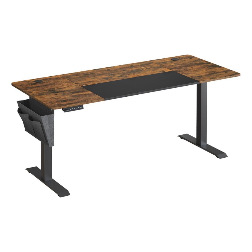 Регульований по висоті письмовий стіл SOLEA-X, коричневий/чорний