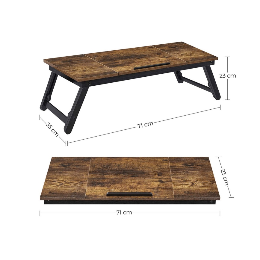 Регульований столик LAT для комп'ютера для ліжка, коричневий/чорний