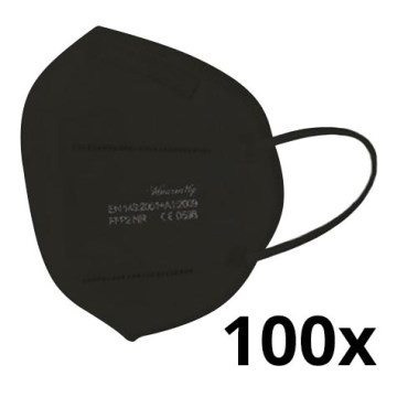 Респиратор FFP2 NR CE 0598 черный 100 шт.
