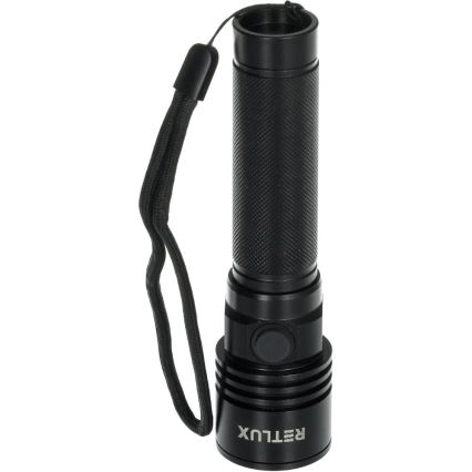 LED перезаряджуваний алюмінієвий ліхтар LED/3W/2000 mAh IPX4 чорний