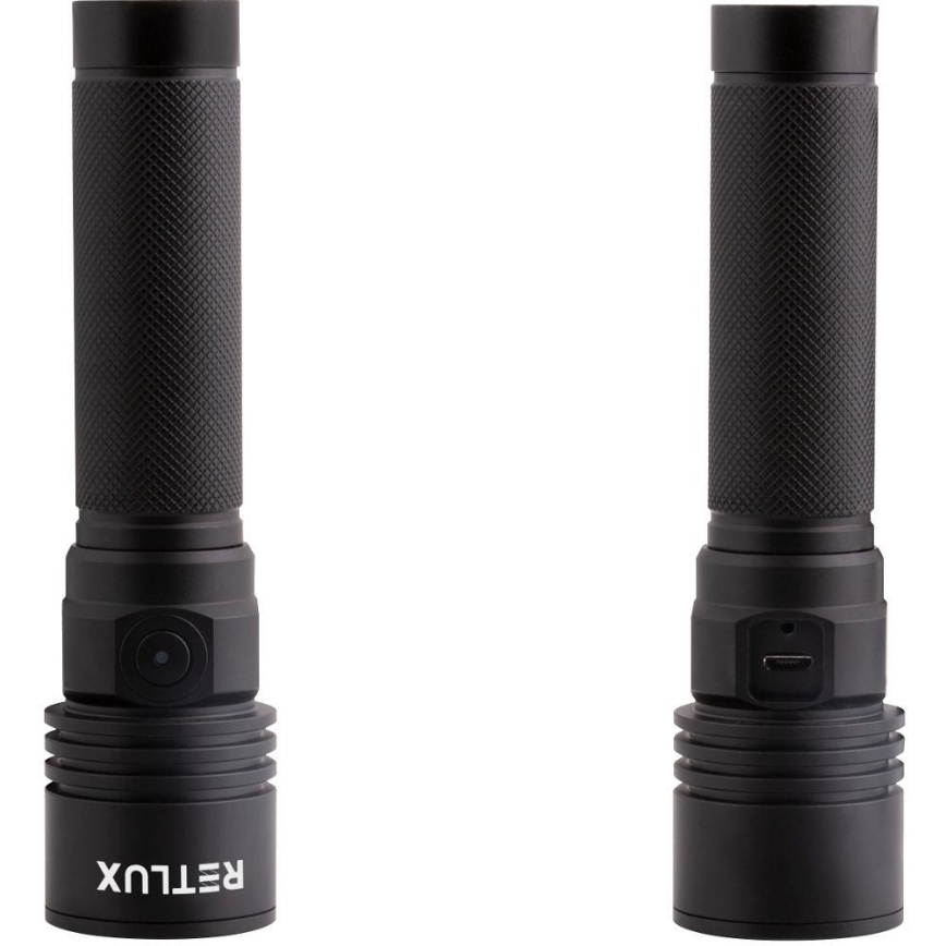 LED перезаряджуваний алюмінієвий ліхтар LED/3W/2000 mAh IPX4 чорний