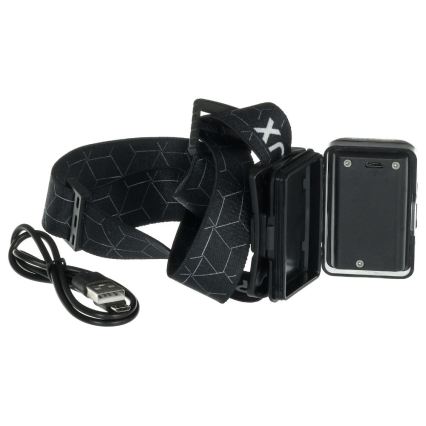 LED акумуляторний налобний ліхтар LED/3W/1200 mAh IP67 чорний