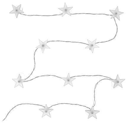 Світлодіодна декоративна гірлянда із присосками 10xLED/2xAA 1,8m холодний білий