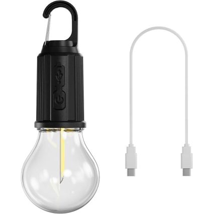 Retlux - диммируемый перезаряжаемый светодиодный фонарь LED/0,3 Вт/USB 400 mAh IP44 черный
