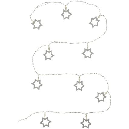 Декоративний LED-ланцюжок 10×LED/2×AA, 1,8 м, тепле біле світло