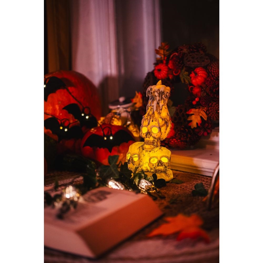 LED Декоративна гірлянда HALLOWEEN 10xLED/2xAA/теплий білий 1,3м кажани