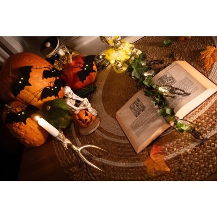 LED Декоративна гірлянда HALLOWEEN 10xLED/2xAA/теплий білий 1,3м кажани